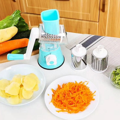 Stainless steel Manual Vegetable Cutter Slicer slicing a potato